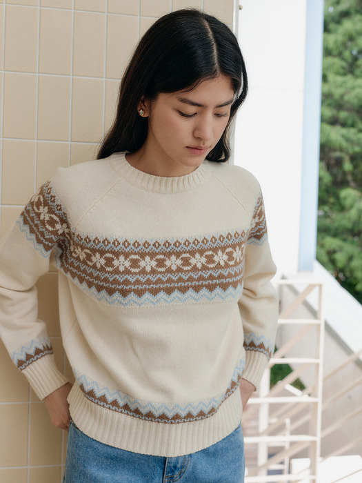 JACQUARD WOOL KNIT_IVORY