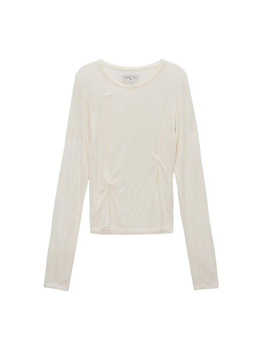 PINCHED SLIM TOP IN IVORY
