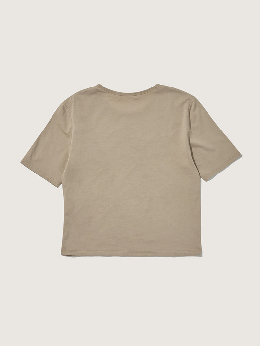 레이어드 숏 슬리브 티셔츠 라이트 브라운