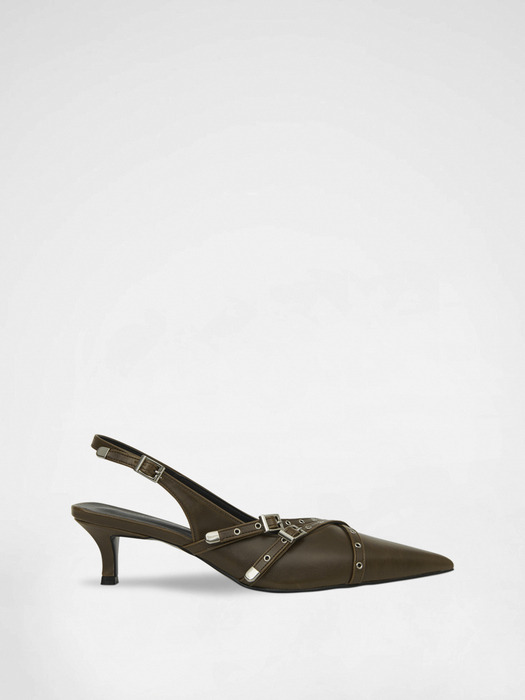 BELTED SLINGBACK / BROWN