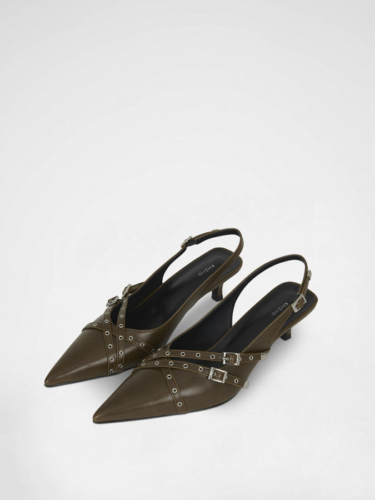 BELTED SLINGBACK / BROWN