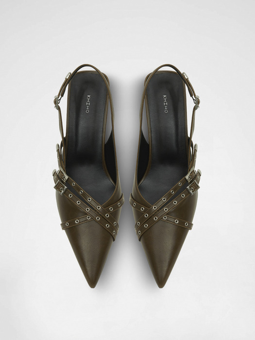 BELTED SLINGBACK / BROWN