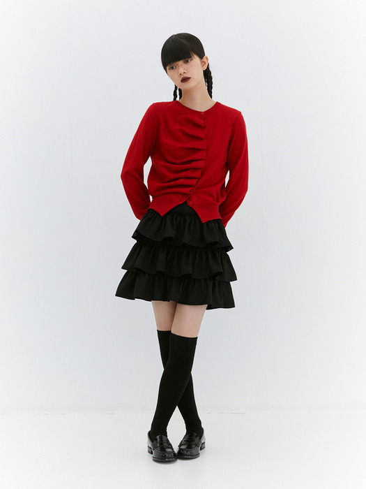 OVLIQUE KNIT CARDIGAN (RED)