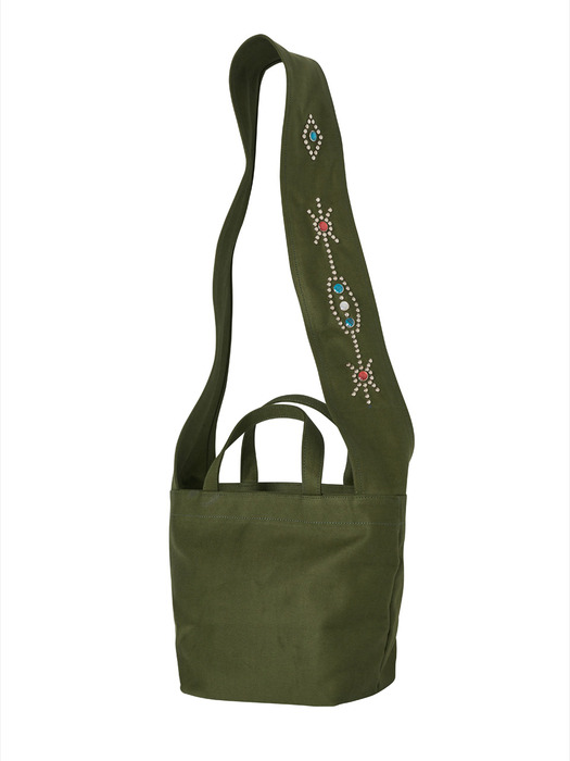 Wide strap mini bag with seasonal stud motif