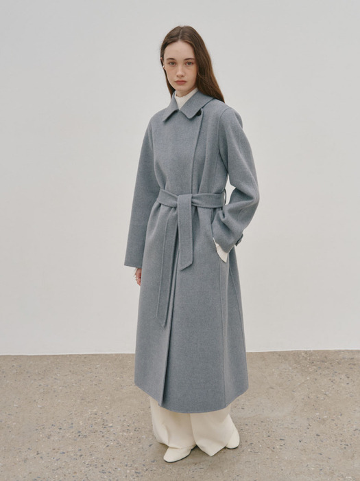 DEVA Minimal Cashmere Handmade Wool Coat_Gray