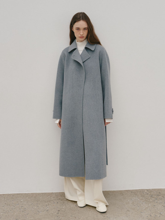 DEVA Minimal Cashmere Handmade Wool Coat_Gray