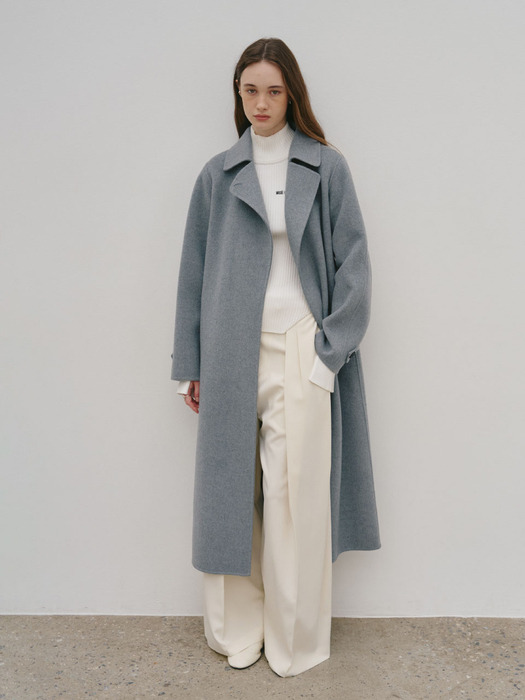 DEVA Minimal Cashmere Handmade Wool Coat_Gray