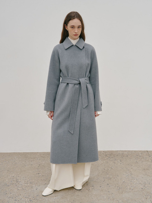 DEVA Minimal Cashmere Handmade Wool Coat_Gray