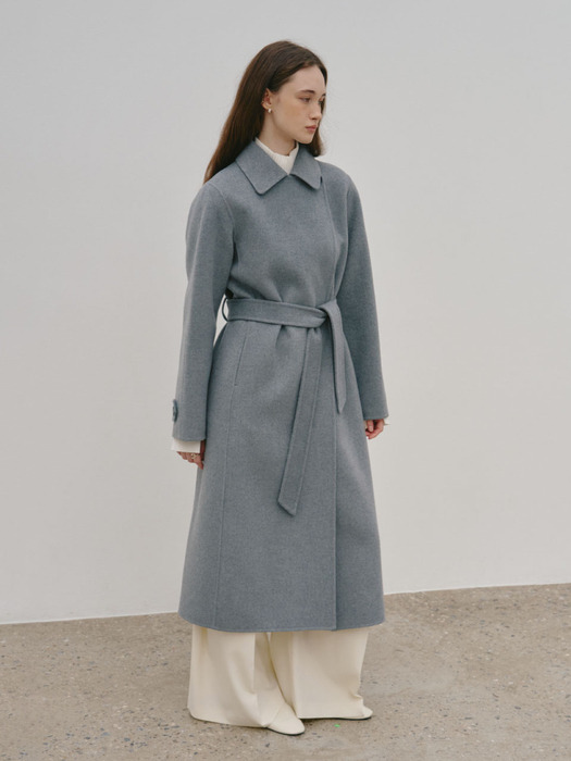 DEVA Minimal Cashmere Handmade Wool Coat_Gray