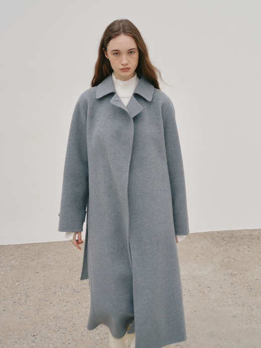 DEVA Minimal Cashmere Handmade Wool Coat_Gray