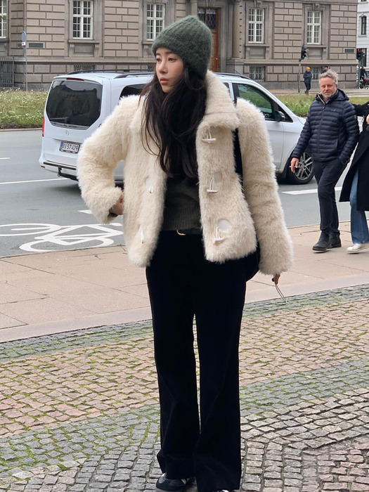 MARAIS Eco Fur Duffle Coat(마레)_IVORY