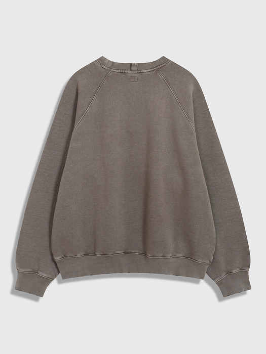 Destroyed Raglan Sweatshirt (Khaki)