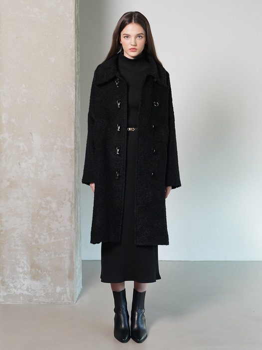 NYCH CLASP MOHAIR BLEND COAT(BLACK)