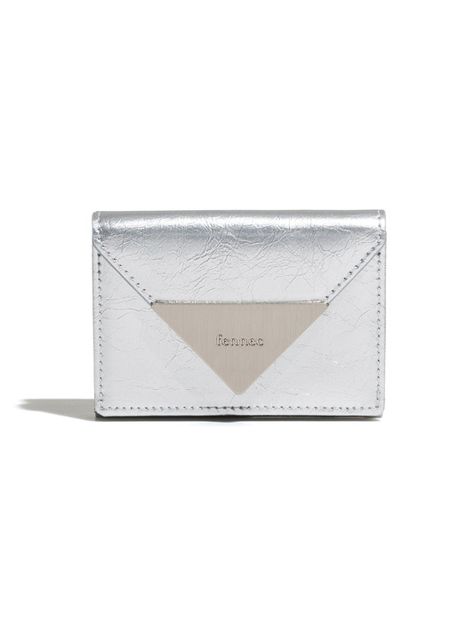 CRINKLE TRIANGLE TRIPLE WALLET D - SILVER