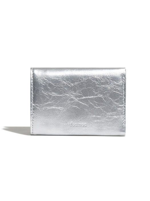 CRINKLE TRIANGLE TRIPLE WALLET D - SILVER