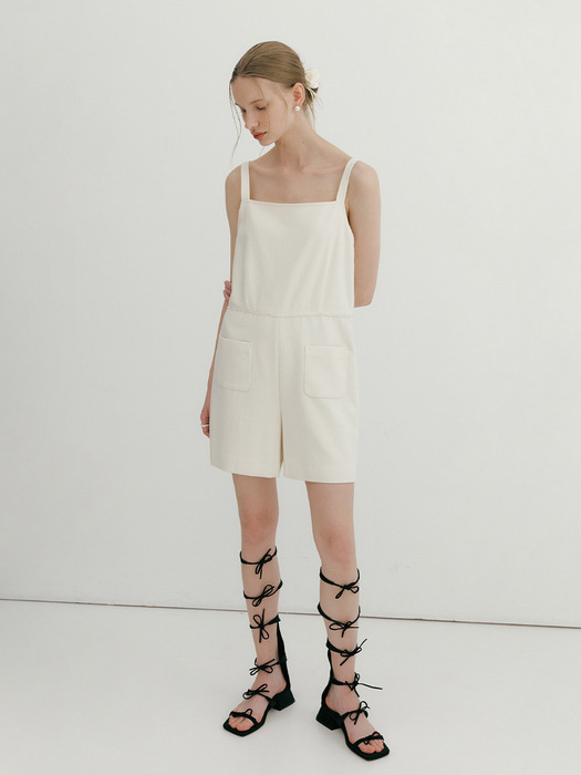 Pale overall jumpsuit Cream