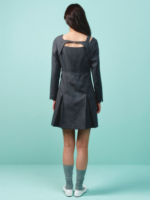 CutOut Slim Mini Dress  Ash (KE4171M014)