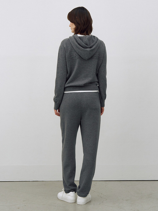Cashmere-wool Relaxed Jogger Pants Grey