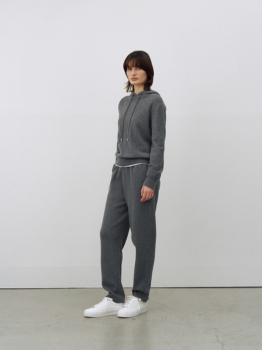 Cashmere-wool Relaxed Jogger Pants Grey