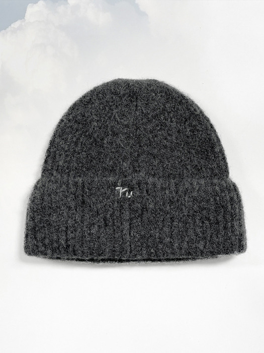 Hand Stitched Beanie_CHARCOAL