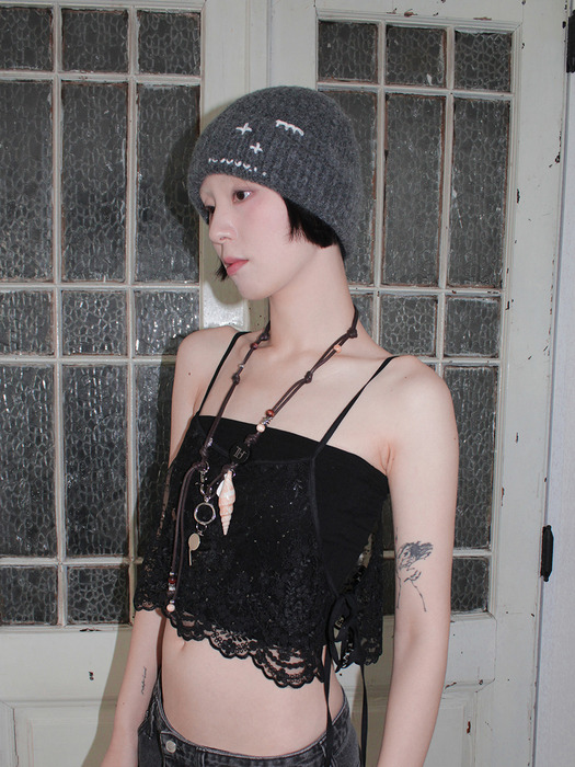 Hand Stitched Beanie_CHARCOAL