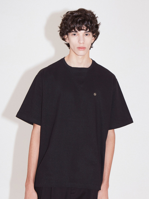 round detail ½Tee shirts_black