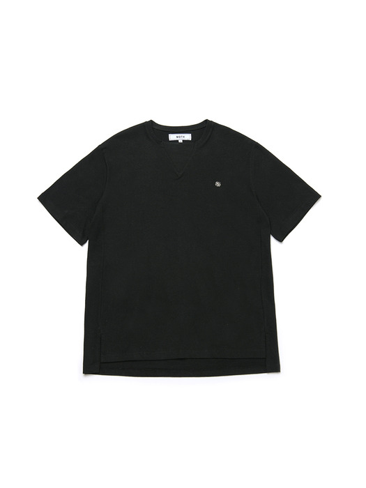 round detail ½Tee shirts_black