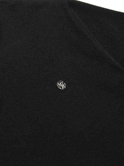 round detail ½Tee shirts_black