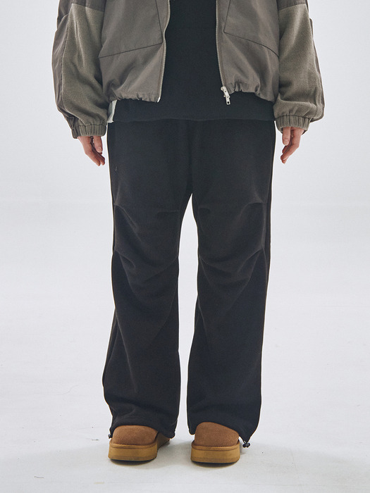 Parachute detail banding wide sweatpants [black]