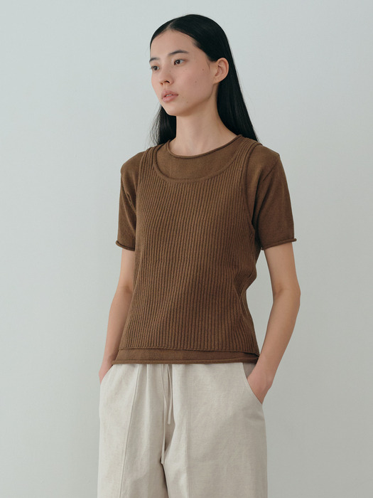 cotton half knit (sand brown)