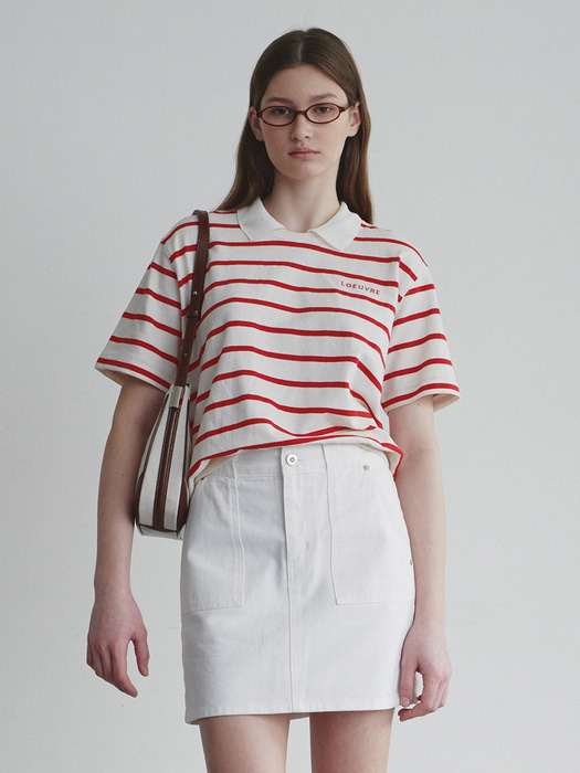 Knit-Collar Stripe Summer Sweatshirt SW4ME705_2color