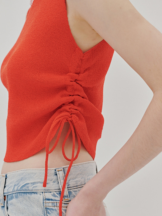 side string sleeveless-red