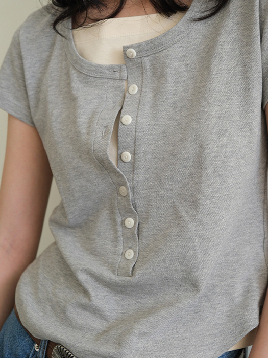 round henly neck short-sleeved T-shirt