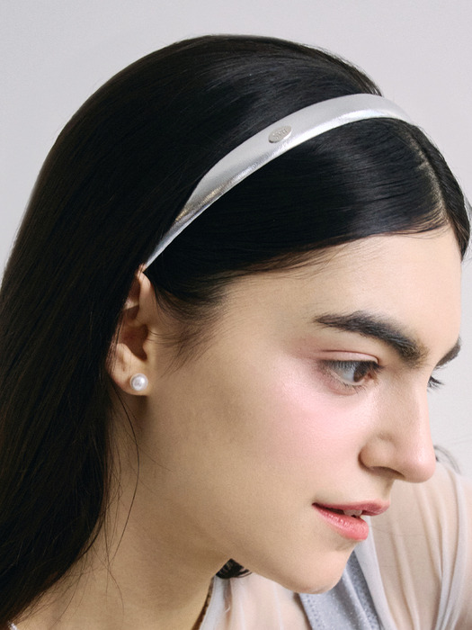 HSU001 Silver slim hairband