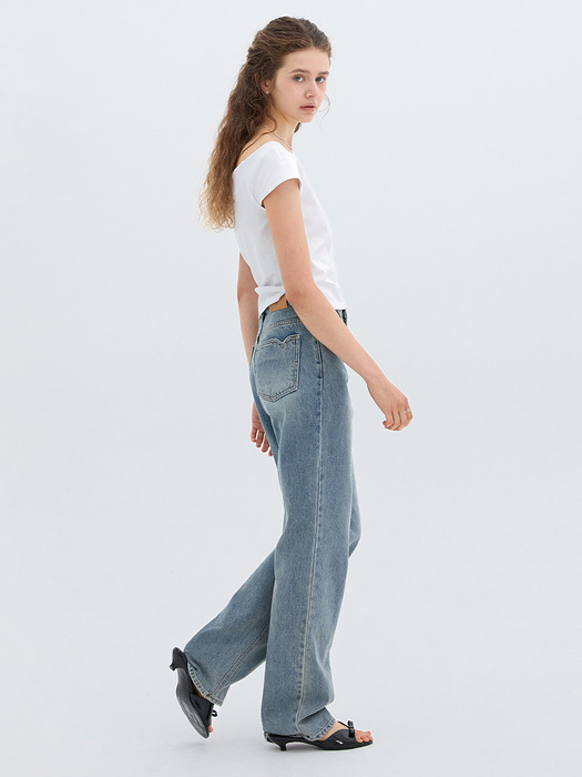 Heart Pocket Denim Pants