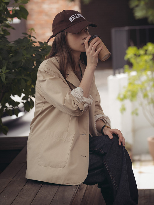 Overfit bio washing cotton jacket_Beige