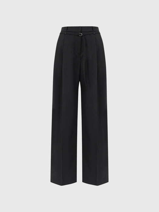 로안 울 턱 벨티드 팬츠 / LOAN WOOL TUCK BELTED PANTS_2colors