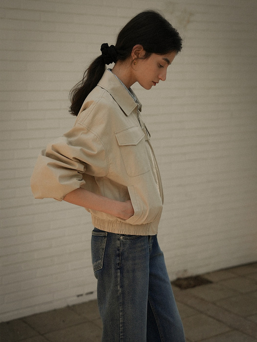 Front bizo point bomber jumper_Beige