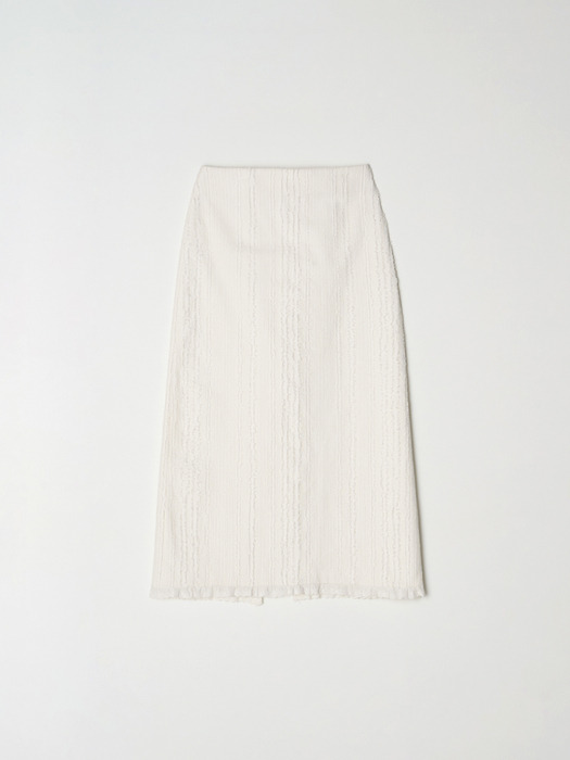Fringe lace frill skirt - Off white