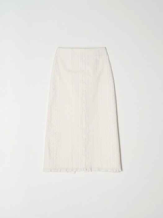 Fringe lace frill skirt - Off white