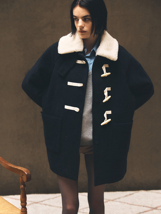 Fur Collar Duffle Half Coat