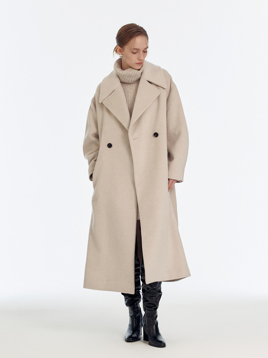 Wide-collar Double Long Coat_2color