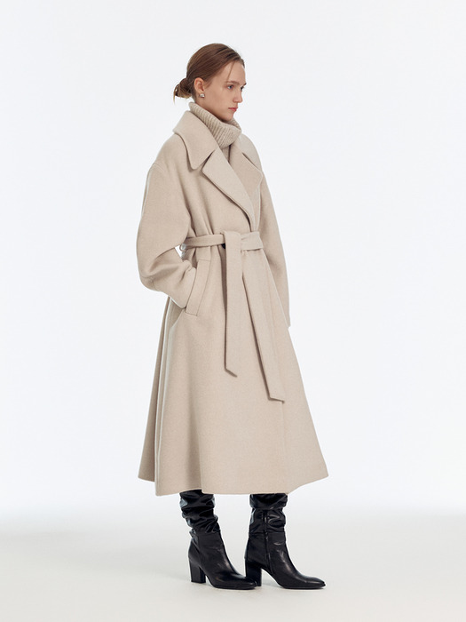 Wide-collar Double Long Coat_2color