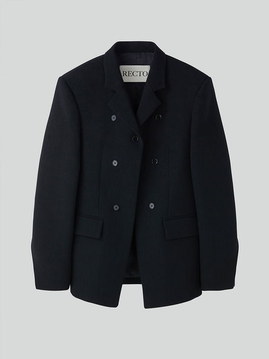 TWIST TWILL WOOL TAILORED JACKET (BLACK)