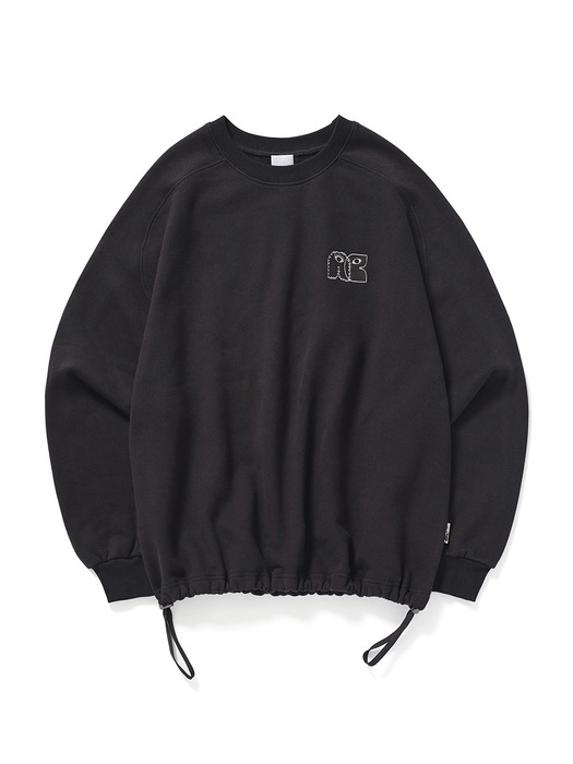 Raglan String Sweatshirt_Charcoal