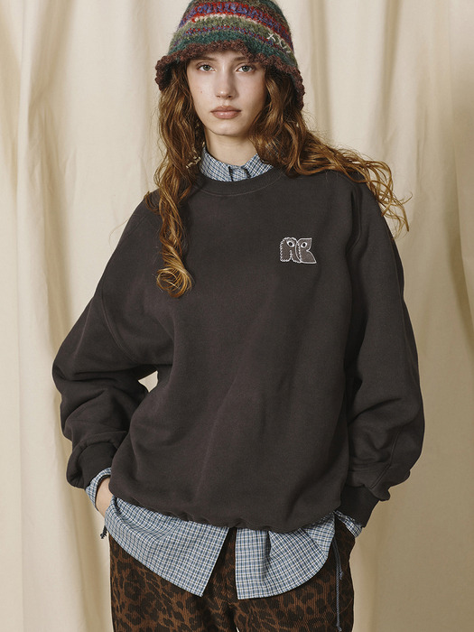 Raglan String Sweatshirt_Charcoal