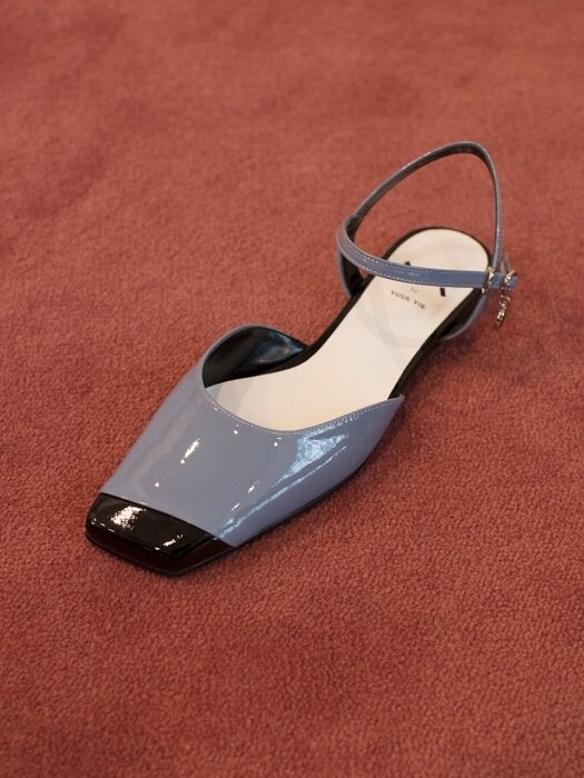 Fairy pitta flat sandal / YY8S-S15 Sky blue+Black