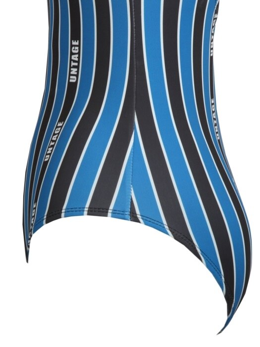 logo stripe one-piece swimsuit[blue]