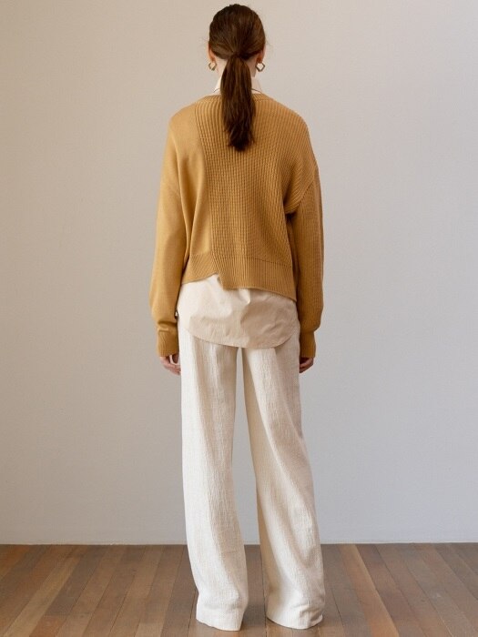 SS19 Unbalance Pullover Knit Camel