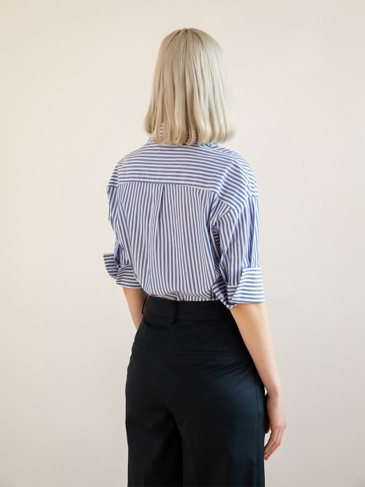 Hepburn Shirt_blue stripe